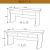 会 议桌长桌实木长方形双人条桌报告厅会议室文化礼堂培训桌椅组 木茶几120*60*45