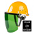 柯思捷定制安帽式电焊面罩烧焊工防护罩脸部面屏防飞溅打磨透明焊帽头戴式 安全帽(黄色)+支架+绿色屏