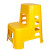 普力捷（PULIJIE）工业仓库车间登高取物凳两二步凳塑料台阶梯椅登高折叠脚踏高低加厚 透明橙色66CM加高款 活力橙