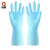 厚创  PVC防水清洁劳保手套 清洁防护手套 厨房橡胶手套耐用 马卡龙蓝 M码 