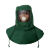 防护面罩具防粉尘头罩打砂帽喷砂专用油漆喷漆帽工业打磨劳保包邮 绿帆布披肩帽 弯玻璃面屏