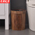 京洲实邦【14升圆形复古色】复古仿木纹垃圾桶ZJ-0117