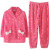 罗丝美冬季柔软法兰绒套头长袖睡衣女士套装保暖舒适家居服17258 粉色 M(160)