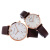 阿玛尼(Emporio Armani)手表 皮质表带 时尚休闲防水石英情侣表 AR9042