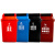 干湿分类垃圾桶大小号40升20L黑色户外可回收箱弹翻盖家商用餐饮 20升加厚桶-蓝色无盖 可回收物