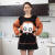 妈妈罩衣冬做饭的女家用厨房2021新款洋气工作服女棉围裙带袖薄款 橘(单层不防水-A37