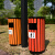 庄太太【塔型镀锌板塑木琥珀红】户外垃圾桶室外拉圾筒环卫分类环保垃圾箱果皮箱