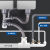 浙下水管墙排水槽净水器洗菜盆横式管家三通洗碗机专用排水厨房前 横式四通+2分+3分