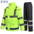 稳斯坦 分体式反光雨衣雨裤 4XL/190荧光绿300D套装 路政施工1102