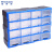稳斯坦 WST151 (16)格抽屉式零件盒 整理盒电子元件塑料分类收纳工具盒螺丝盒 蓝色