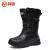 鸣固 高筒棉鞋加绒 劳保鞋 防水保暖雪地靴 系带款黑色 43 MG-ZB-0251
