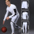 篮球紧身衣套装男3件套弹力跑步健身服篮球打底服训练运动套装 白色 M