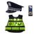 栀洁    警察儿童服装警官服警察服黑猫警长帽子交警大盖帽宝宝电 背心+玩具轻装 2-5岁