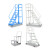 移动登高车仓库登高梯1/2/3米平台梯子带轮超市库房可移动取货梯 平台离地3.5m(0.9m宽)蓝色