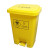 加厚医疗垃圾桶废物回收箱带盖脚踏式黄色塑料垃圾箱医院卫生院诊所脚踩周转箱转运箱污物桶 60L脚踏款
