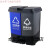 双色分类垃圾桶饭店办公可回收带盖脚踏带内桶新国标大号 60L双蓝可回收+灰其他国标