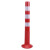 75CM塑料警示柱PU弹力柱护栏杆安全隔离带反光警戒柱警示桩钢管防 白色晶格膜