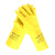 安思尔 87-650橡胶手套清洗清洁轻量型耐酸碱防化家务化学品处理手套 87-650黄色【1副装】 S码【7】