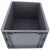 海斯迪克 EU周转箱塑料箱 汽配可堆式储物箱零件箱 灰色无盖400*300*148