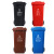 冰禹 BY-6261 户外厂房垃圾桶 大号特厚挂车桶 塑料分类垃圾箱 咖啡色 湿垃圾 加厚100L 上海分类垃圾桶