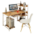 电脑桌台式家用经济型书桌简约现代电脑桌简易书架 120*55带键盘板带主机托 白柳木
