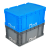 定制eu加厚周转塑料转运物流箱猫砂盆长方形养鱼龟塑胶箱带盖加大 400-230箱400*300*230mm 蓝色无盖