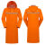 伏加瑞雨衣长款全身防暴雨男士女单人成人新款雨披潮牌外套连体反光 经典款(单层)-桔红 XL