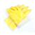 君御7906浸塑手套长28CM工业耐油耐酸碱防水PVC长胶手套 一打10付装 黄色 均码