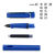 走珠笔可换墨胆签字笔直液式宝珠笔学生用墨囊中性笔0.5m 黑色 1支 10支蓝色墨囊