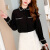 朗悦女装 秋冬季加绒长袖衬衫女学生韩版宽松学生衬衣上衣 LWCC197617 黑色加绒 XL