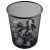 Cleapon 垃圾桶 金属铁丝网分类垃圾桶 酒店办公卫生间圆形大号纸篓垃圾筒黑色 15L CL4004