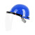 希凡里定制适用烧电焊防护罩脸部头戴式安全帽面罩焊工面屏焊帽子全脸打 透明面屏+支架+蓝色安全帽