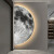 山水颜（SHANSHUIYAN）轻奢现代玄关装饰画创意造型半圆月球发光氛围画卧室房间LED灯画 月球E 70*140cm/灯画(遥控充电宝款）