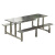 鹰嘴龙简易餐桌  食堂制式不锈钢餐桌椅组合不锈钢连体餐桌 桌面1.8*0.8米 六人座