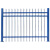小区围墙锌钢护栏户外庭院铁艺围栏栅栏隔离草坪花园别墅防护栏 蓝白色1.2米高 两梁