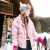 茵曼（INMAN）冬装新款防风领连帽宽松保暖短款羽绒服外套女 1884122025 粉色 M