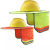 安全帽遮阳板可折叠透气工地防晒帽檐加大沿夏季男女户外防护神器 橙色带披肩