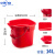 中环力安 带刻度加水桶长嘴塑料提水桶 14L方形大号红色ZHLA-8347