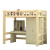 莎庭（SARTILL）实木高架床床多功能组合衣柜书桌上床下桌双层学生宿舍 全套(带梯柜) 900mm*2000mm