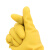 冰禹 BYlf-645 加厚牛筋清洁手套 防滑耐磨乳胶橡胶劳保洗车手套 32cm黄色乳胶长款 L码（1双）