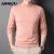 ARMRLPU半高领粉色长袖t恤男春秋薄款色含中领针织打底衫休闲上衣 黑色 160/XS (适合90-105斤)