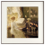 欧式小众艺术装饰画北欧复古餐厅走廊书房壁画法式琴房背景墙挂画 A款-胡桃木金属框 30*30（实木框33*33）
