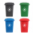大号分类垃圾桶带盖带轮大容量户外商用厨房办公室创意垃圾筒箱 带轮绿色30升分类桶/厨余垃圾