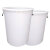 海斯迪克 HK-370 加厚塑料圆桶 大容量圆形收纳桶酒店厨房垃圾桶 白色无盖160L