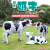 JDNXX户外卡通雕塑摆件门店欢迎奶牛园林景观玻璃钢幼儿园花园庭院装饰 5.背包奶牛