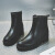 锐麻   时尚PVC防滑低筒雨靴加厚短筒女士马丁水鞋 黑色 40 