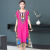 索宛亦（SUOWANYI）均码中年连衣裙棉绸夏季新款清凉短袖民族风中年款休闲连衣裙 印尼风大红 均码