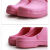 2021年防滑厨师鞋透气包头防水休闲轻便耐磨耐油橡胶底劳保工作鞋 粉红色 44