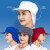 车间防尘工作帽帽子棉透气网包头发网兜帽厨房厨师帽男女通用 蓝色帽顶网