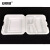 安赛瑞 一次性打包快餐盒 23×23×7.2cm（150个装）加厚三格可降解汉堡盒 外卖连体带盖盒便当盒 白色 25072